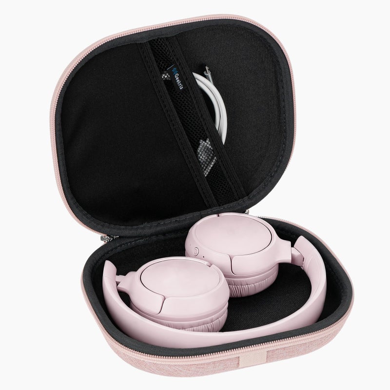 Geekria NOVA On-Ear Headphones Case Compatible with JBL Tune 510BT/660NC/560BT/500BT, Jr 310BT and More, Replacement Hard Shell Travel Bag with Cable Storage (Pink) - Image 2